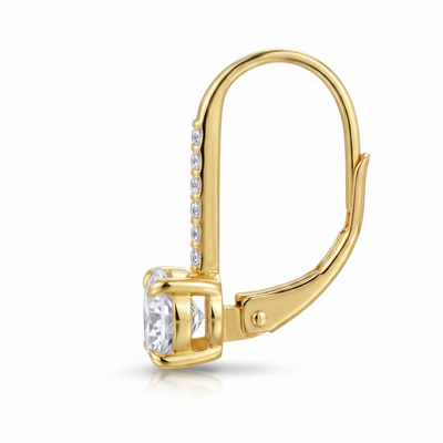 “Zurich” Moissanite 1ct Pavé Drop Solitaire Earrings